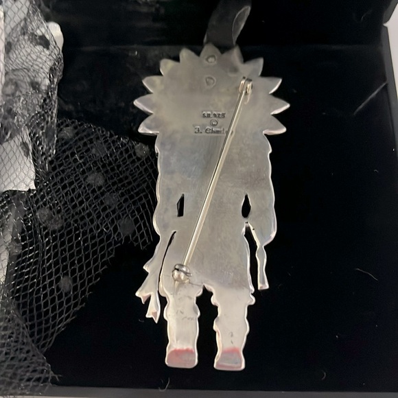 Vintage Fred F. Charley Navajo Kachina Dancer Brooch 925 Sterling Sliver Signed - Picture 4 of 5